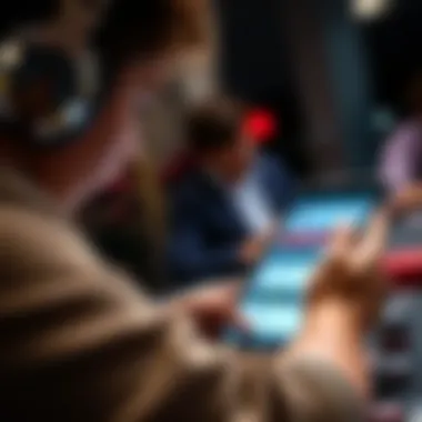 User engaging with survey application on tablet