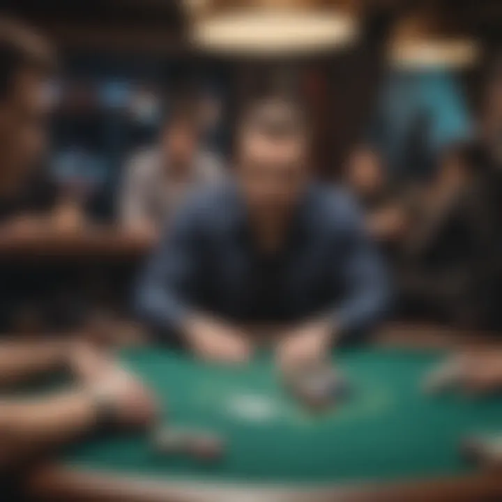 Engaging poker table scene with players in focus