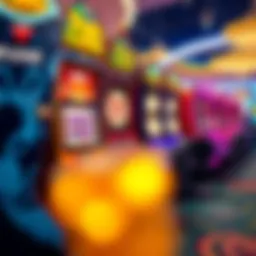 A vibrant screenshot of Big Fish Casino gameplay showcasing various slot machines