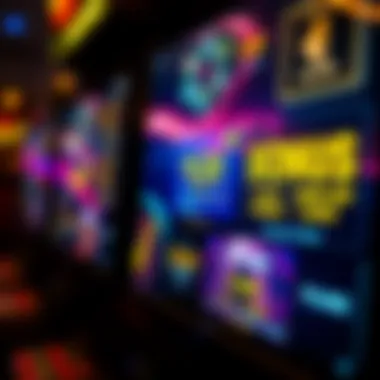 A close-up view of various no deposit bonus offers highlighted on a digital screen