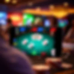 Dynamic interface of a three card poker app showcasing gameplay