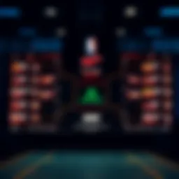 Illustration of a digital bracket display with teams