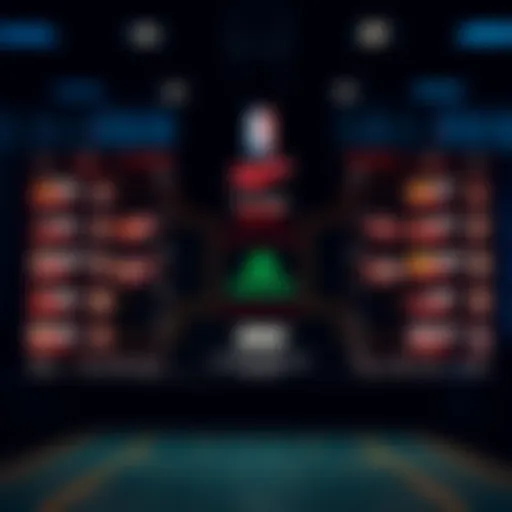 Illustration of a digital bracket display with teams