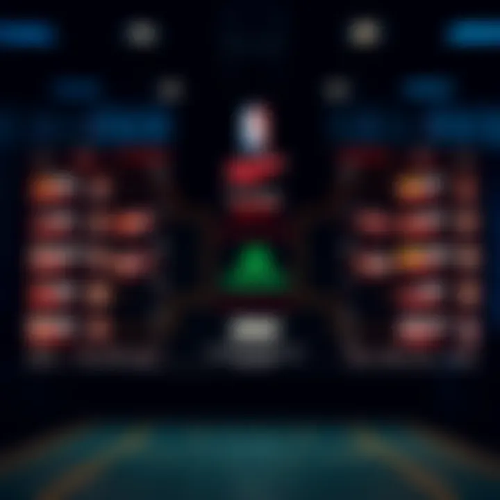 Illustration of a digital bracket display with teams