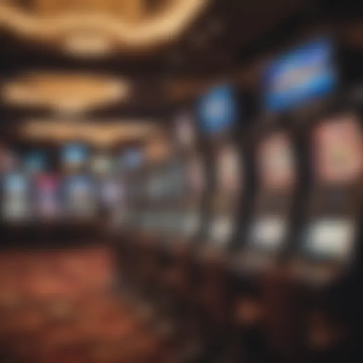 Luxurious gaming floor showcasing various table games and slot machines