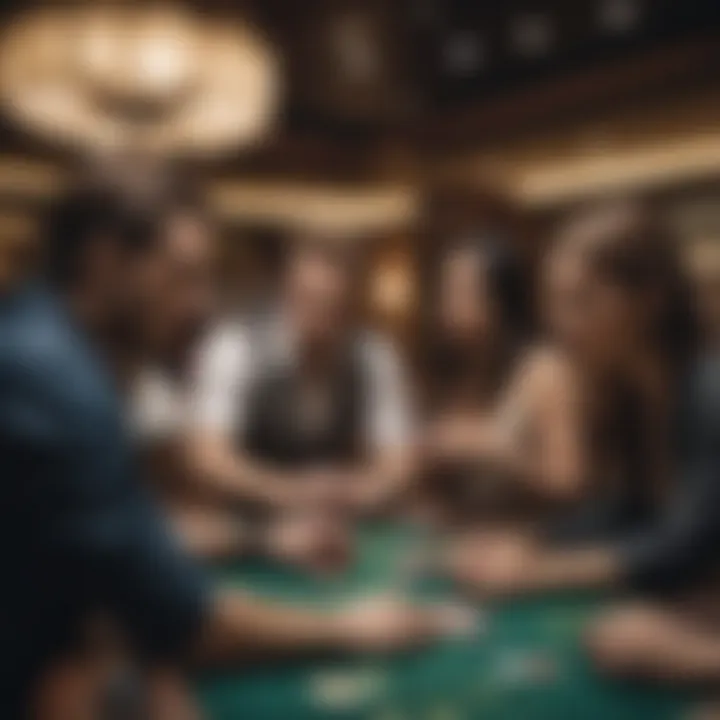 Intimate poker room setting with players engaged in a game