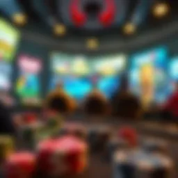 A dynamic graphic showcasing various gaming genres