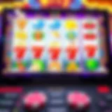 Vibrant online slot game interface with colorful symbols
