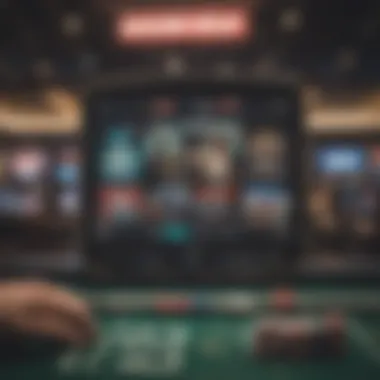 Online Sportsbook Promotions Close-up of a digital screen displaying online sportsbook promotions