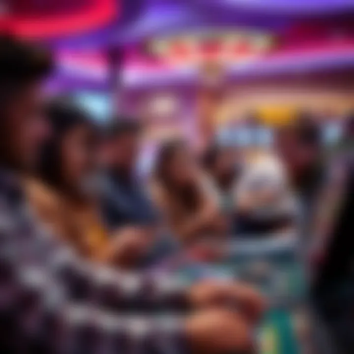 A diverse group of players enjoying free slot games on various devices.