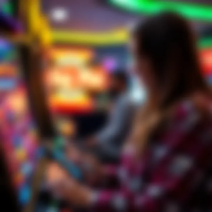 User interacting with a mobile slot machine app