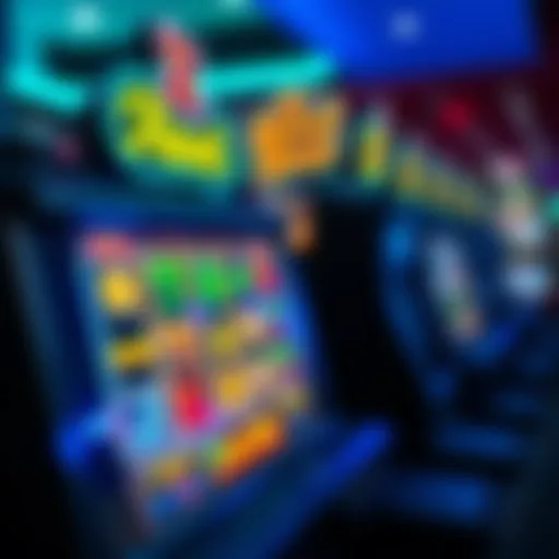 Engaging Virtual Slot Machine Experience Virtual slot machine interface with vibrant graphics