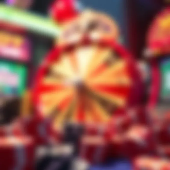 Colorful design elements of Wheel of Fortune theme