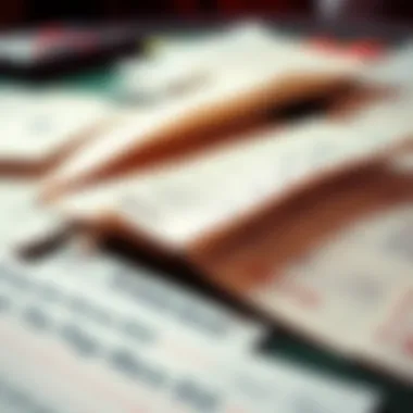 A collection of betting slips and odds displayed on a table