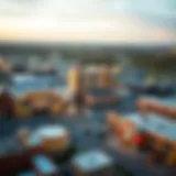 Aerial view of Schenectady showcasing the vibrant casino district