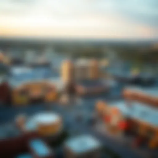 Aerial view of Schenectady showcasing the vibrant casino district