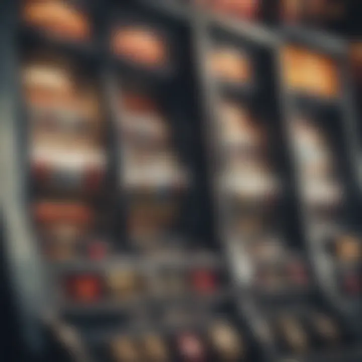 Close-up of a unique slot machine feature