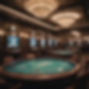 Elegant Gaming Experience An elegant gaming room featuring luxurious decor and high-stakes tables