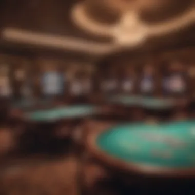 Elegant casino interior showcasing gaming tables and atmosphere