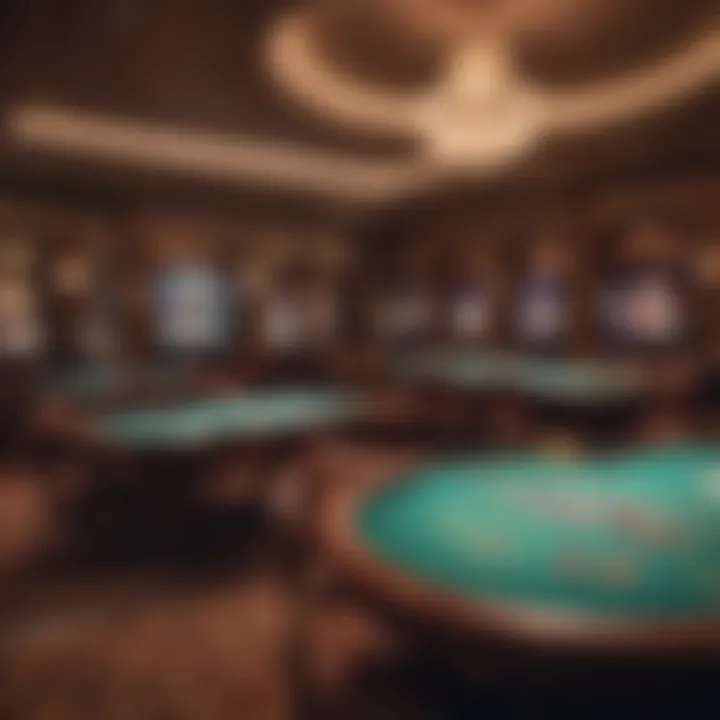 Elegant casino interior showcasing gaming tables and atmosphere