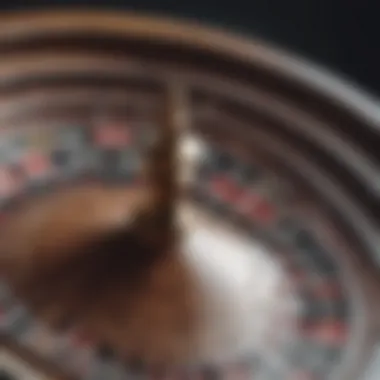 Close-up of a roulette wheel in action