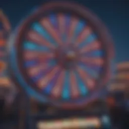 Visual representation of the Sky Wheel slot machine showcasing vibrant graphics