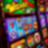 Close-up view of the Wizard of Oz slot machine featuring vibrant graphics and symbols