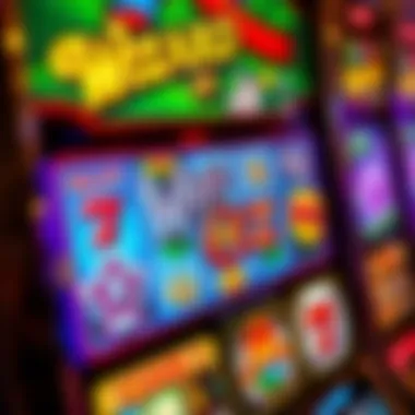 Vibrant Graphics of the Wizard of Oz Slot Machine Close-up view of the Wizard of Oz slot machine featuring vibrant graphics and symbols