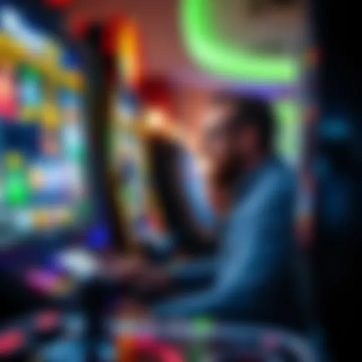 Engaging Gameplay Experience of the Slot Machine Player engaged in gameplay at the Wizard of Oz slot machine, showcasing features and interface