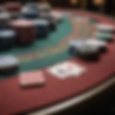The Thrill of Blackjack: A Game of Skill Close-up of an array of gaming chips and cards on a blackjack table