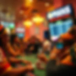 A vibrant tribal sports betting event showcasing cultural significance