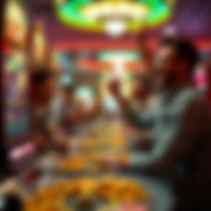 Players celebrating wins in a slot game