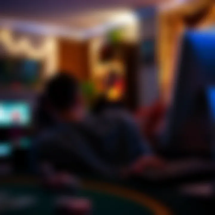 A cozy home setting with a person engaging in online gaming