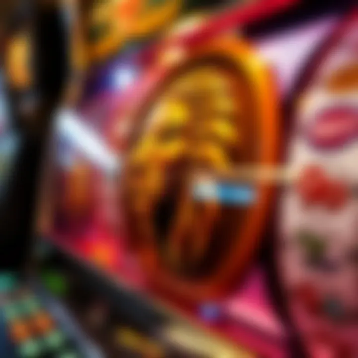 An intricate close-up of the lion slot machine's spinning reels