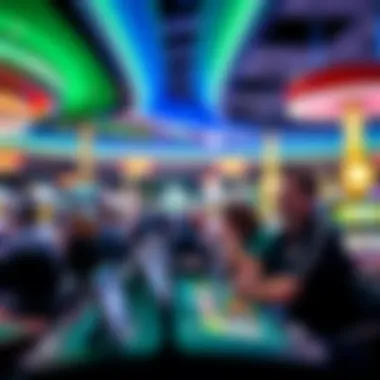 Panoramic View of the Vibrant Casino Environment A panoramic view of guests enjoying the vibrant casino environment