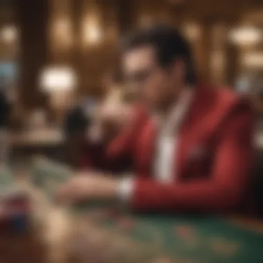 Player deep in thought during a baccarat game