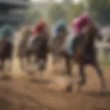 A thrilling horse race on track