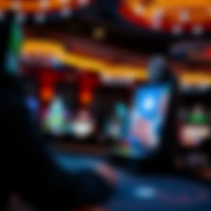 Emerging Casino Technologies Advanced technology in a casino setting, highlighting the use of digital interfaces