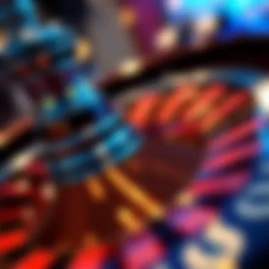 The Thrill of Roulette Close-up of a roulette wheel in motion, representing the thrill of chance