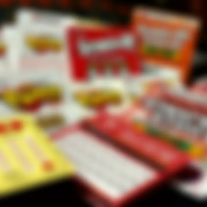 A variety of MN scratch-off lottery tickets displayed together