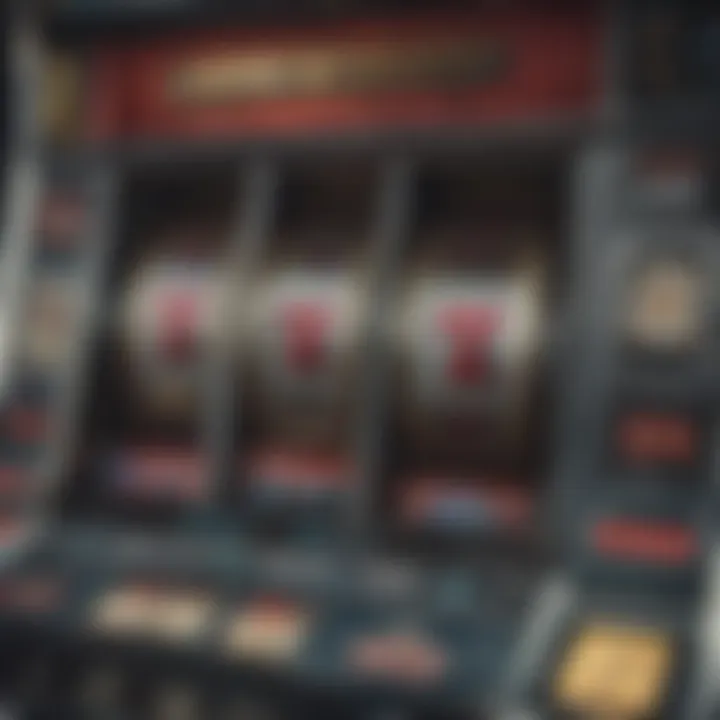 Close-up of a modern slot machine displaying a winning screen