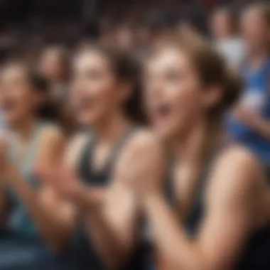 Fans cheering at a WNBA game in Las Vegas